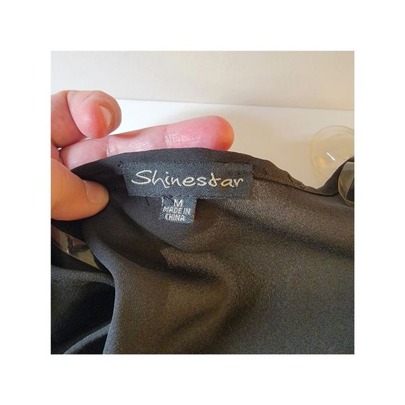 Beautiful Cropped Blouse V Neck Short Sleeve Size M - Picture 10 of 12